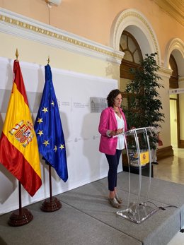 La consejera de Desarrollo Rural y Medio Ambiente, Itziar Gómez, comparece tras la reunión de la Conferencia Sectorial de Agricultura y Desarrollo Rural