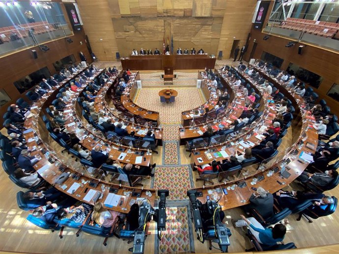 Archivo - Vista general de la Asamblea de Madrid de la XII Legislatura constituida con la nueva presidenta de la Asamblea, Eugenia Carballedo, a 8 de junio de 2021, en Madrid (España). 