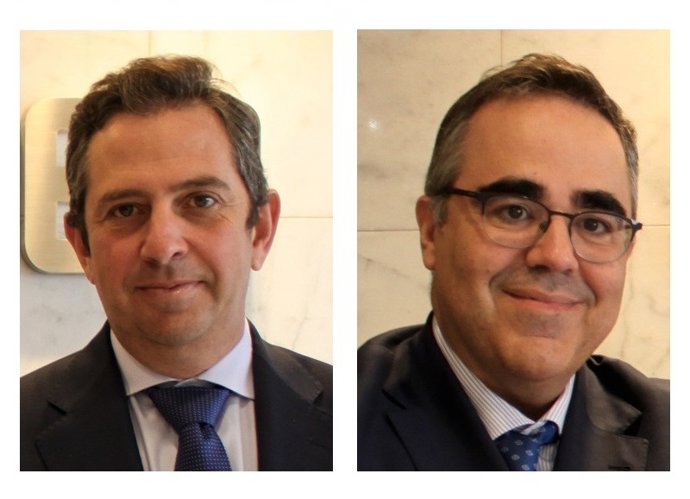 Archivo - El presidente del IEE, Íñigo Fernández de Mesa (izda), y el director general del IEE, Gregorio Izquierdo (dcha)