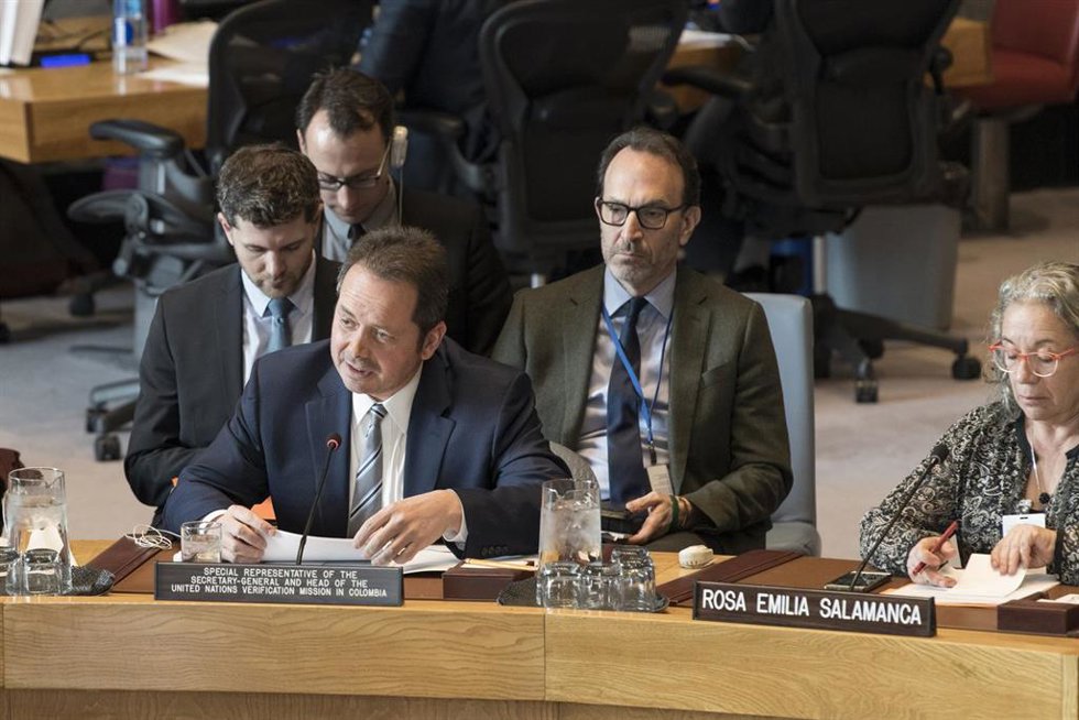 Archivo - El representante de Naciones Unidas en Colombia y jefe de la Misión de Verificación de la ONU en el país, Carlos Ruiz Massieu