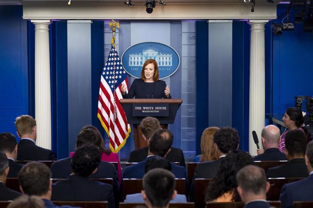 Arxiu - Jen Psaki durant una conferència de premsa