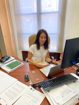 Carmen Belén López durante su intervención en la clausura del curso