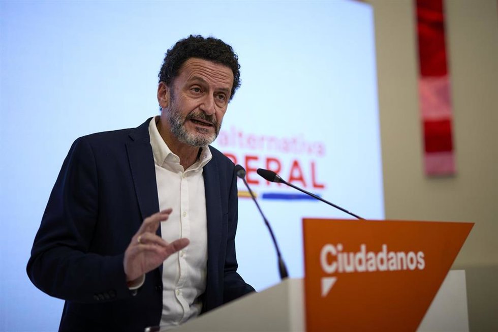 El vicesecretario general de Ciudadanos y portavoz adjunto en el Congreso de los Diputados, Edmundo Bal, en una rueda de prensa en la sede del partido.