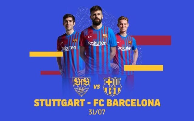 Cartell promocional del partit amistós entre l'Stuttgart i el FC Barcelona