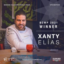 El chef Xanty Elías, ganador del Basque Culinary World Prize 2021
