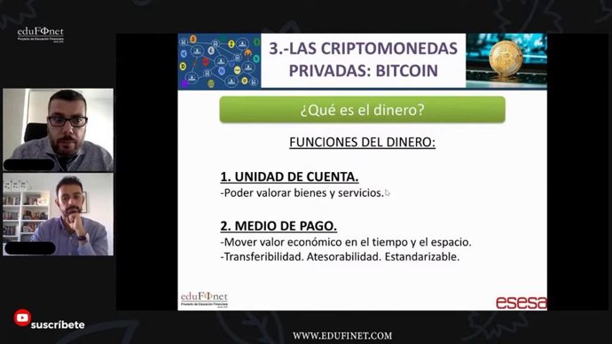 Curso online entre el proyecto Edufinet de Unicaja Banco y Fundación Unicaja para alumnos de ESESA sobre criptomonedas y 'blockchain'