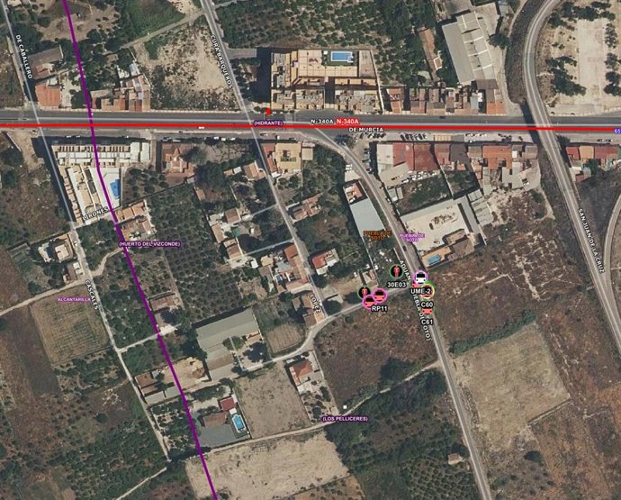 Imagen por satélite del lugar del incendio