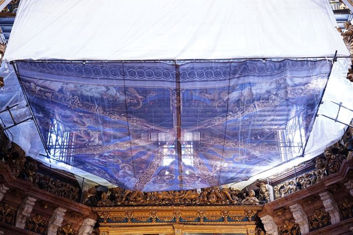 Los Especialistas Toman Muestras De Sales En Los Frescos De Los Ángeles Músicos De La Catedral Para Averiguar El Origen Del Deterioro