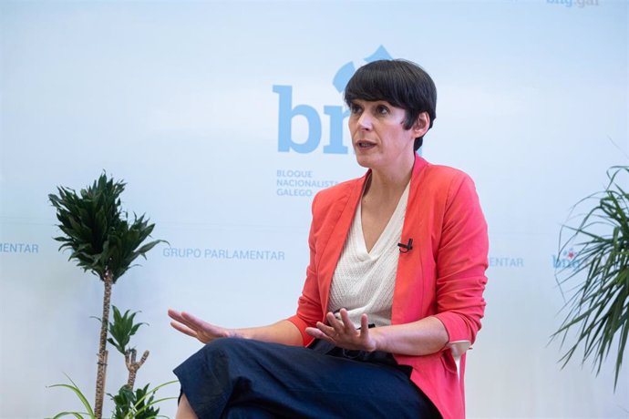 Ana Pontón, portavoz nacional del BNG (Bloque Nacionalista Galego) en el Pazo do Hórreo, sede del Parlamento de Galicia, en Santiago de Compostela.