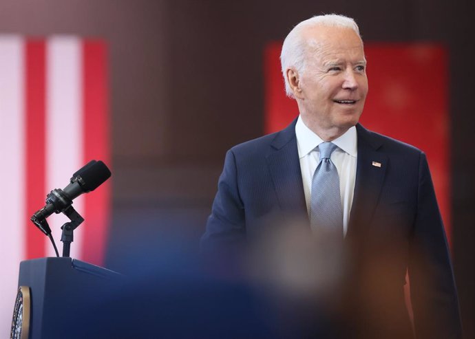 13 July 2021, US, Philadelphia: US President Joe Biden delivers remarks on actions to protect the sacred, constitutional right to vote at the National Constitution Center. Photo: Saquan Stimpson/ZUMA Wire/dpa