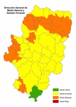 Activada la alerta naranja por peligro de incendios forestales en  varias zonas de Aragón.