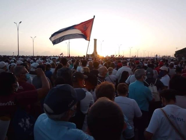 Concentración de apoyo al presidente de Cuba, Miguel Díaz-Canel