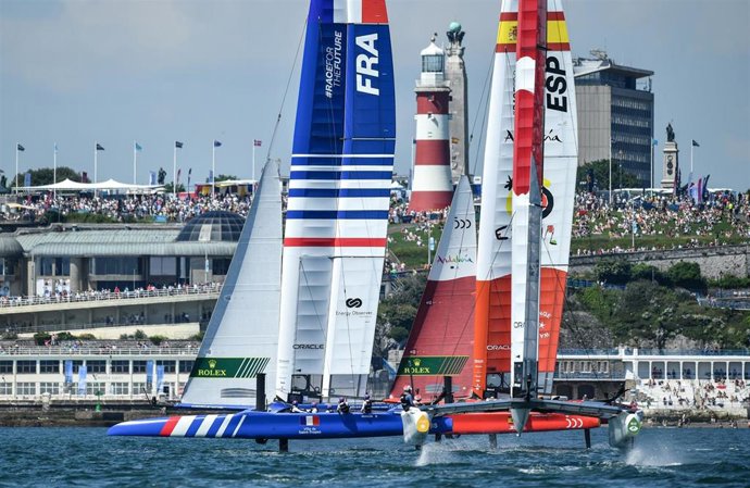 El equipo español F50 Victoria en el Gran Premio de Gran Bretaña del SailGP