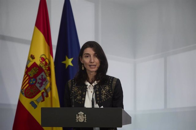 La ministra de Justicia, Pilar Llop, interviene en la presentación de la Carta de Derechos Digitales, en La Moncloa, a 14 de julio de 2021, en Madrid (España). La Carta de Derechos Digitales, es uno de los compromisos fundamentales del plan España Digital