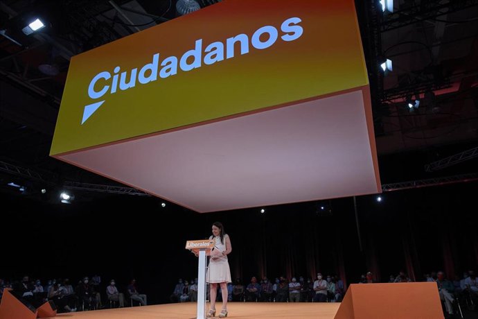 La secretaria general de Ciudadanos, Marina Bravo, en la convención política que el partido ha celebrado en Madrid.