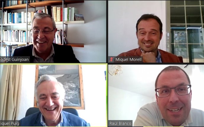 El secretario general de Industria y de la Pyme, Raül Blanco, en un encuentro virtual junto a otros expertos