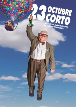 Inspirado en la película UP el cartel de Octubre Corto rinde un homenaje incondicional a nuestros mayores y los valores que nos enseñan a diario
