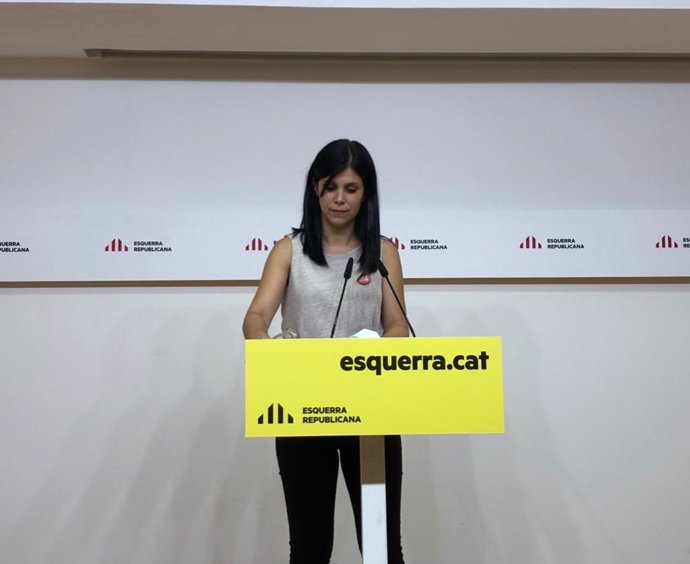 La secretria general adjunta i portaveu d'ERC, Marta Vilalta, en la roda de premsa 