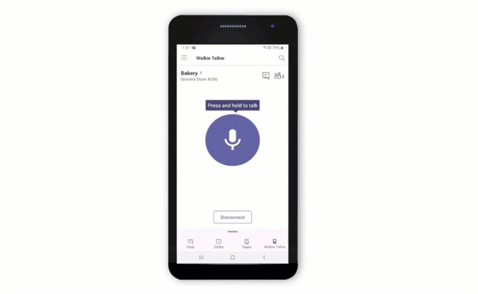 La app 'walkie talkie' de Teams