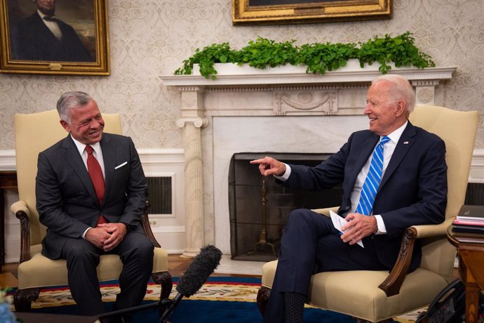 El presidente estadounidense Joe Biden se reúne con el rey Abdullá II de Jordania.