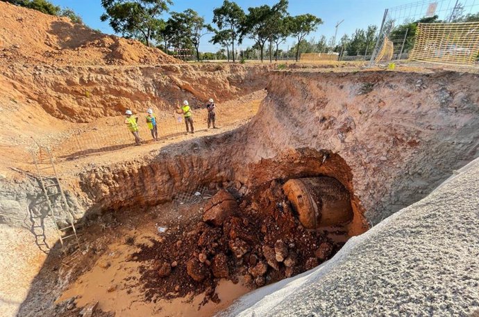 Excavación del colector interceptor de Palma.