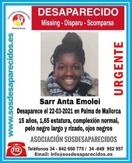 Sarr Anta Emolei, desaparecida en Palma en marzo de este año.