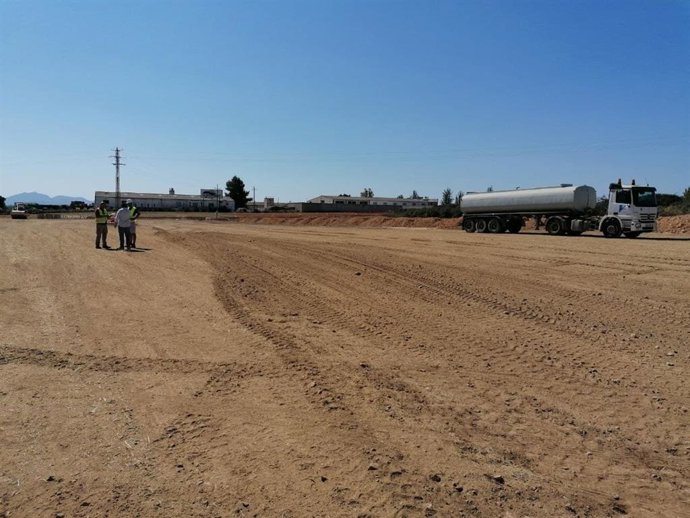 Obras del polígono de Sa Creu, en Porreres.