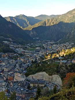 El núcleo de Escaldes-Engordany y Andorra la Vella