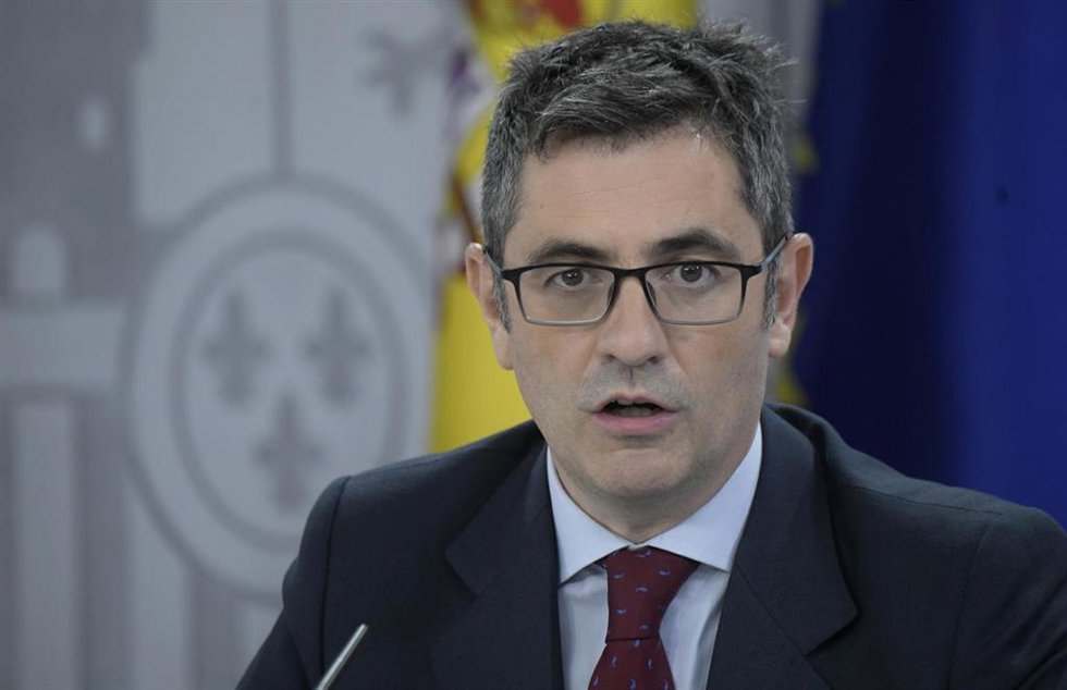 El ministro de la Presidencia, Relaciones con las Cortes y Memoria Democrática, Félix Bolaños, comparece tras la celebración del Consejo de Ministros, a 20 de julio de 2021, en Madrid (España).