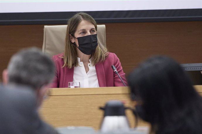 Archivo - La presidenta del FROB, Paula Conthe Calvo, comparece en la Comisión para la auditoría de la calidad democrática, la lucha contra la corrupción y las reformas institucionales y legales en el Congreso de los Diputados, a 12 de mayo de 2021, en 