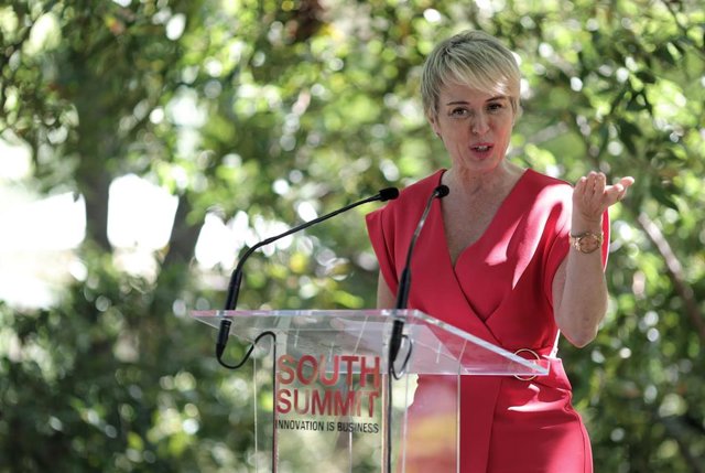 La secretaria de Estado de Digitalización e Inteligencia Artificial, Carme Artigas, interviene durante la presentación de SOUTH SUMMIT 2021, a 12 de julio de 2021, en Madrid, (España). Organizado por IE University en colaboración con el Ayuntamiento de Ma