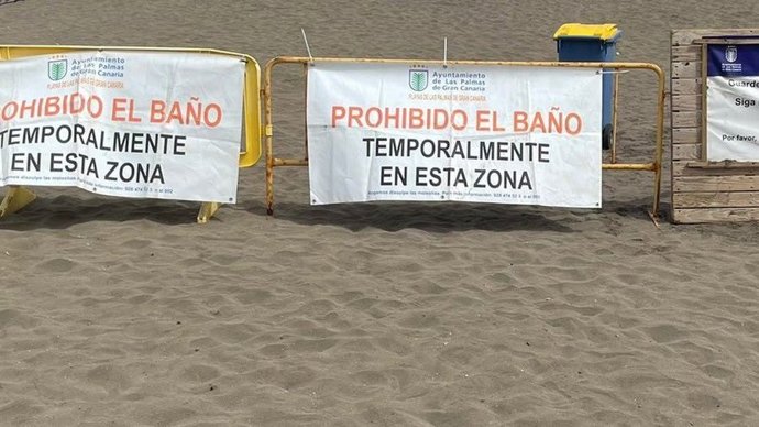 Cierre de la playa de Las Puntillas del barrio de San Cristóbal, en Las Palmas de Gran Canaria