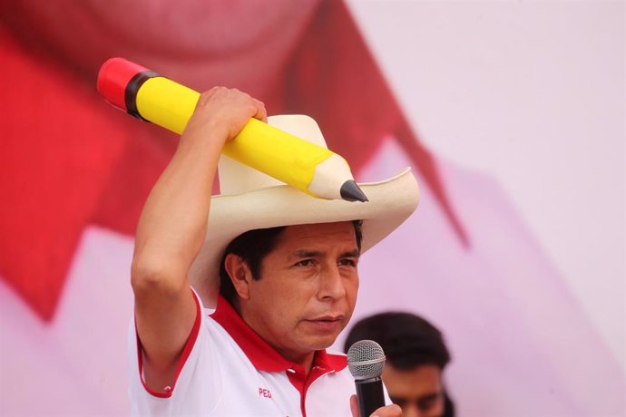 El candidato presidencial peruano Pedro Castillo