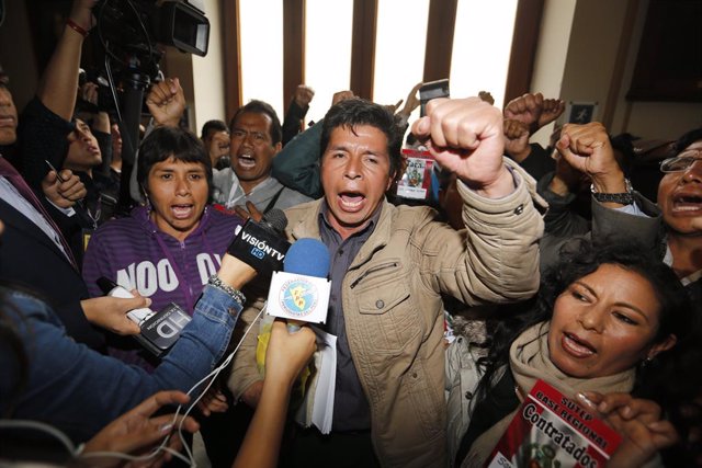 Archivo - El candidato presidencial peruano Pedro Castillo
