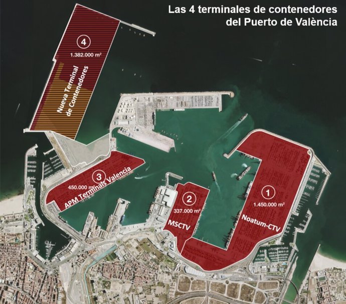 Archivo - Terminales del puerto de Valncia