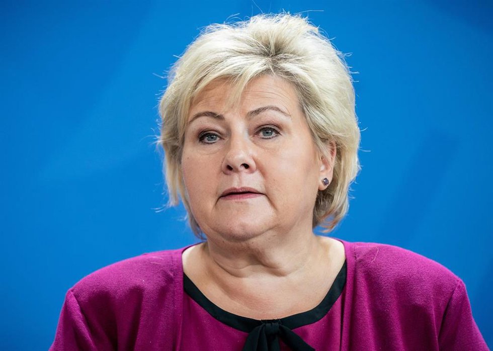 Archivo - La primera ministra noruega, Erna Solberg.