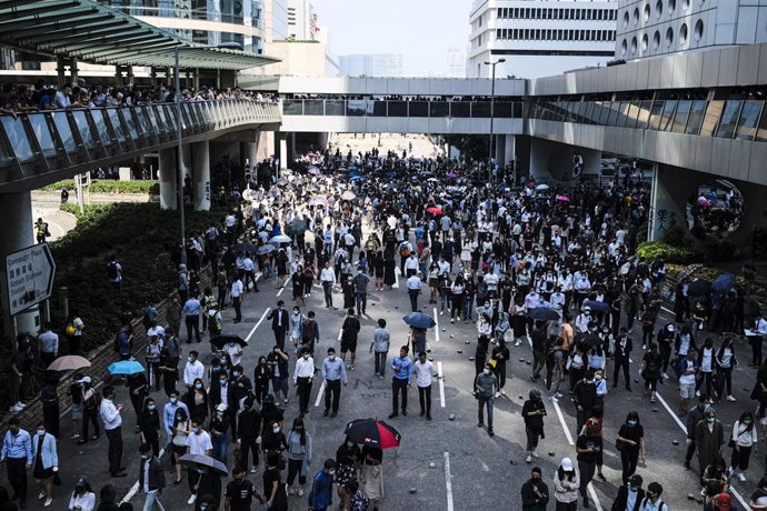 Archivo - Imagen de archivo de las protestas de Hong Kong en 2019.