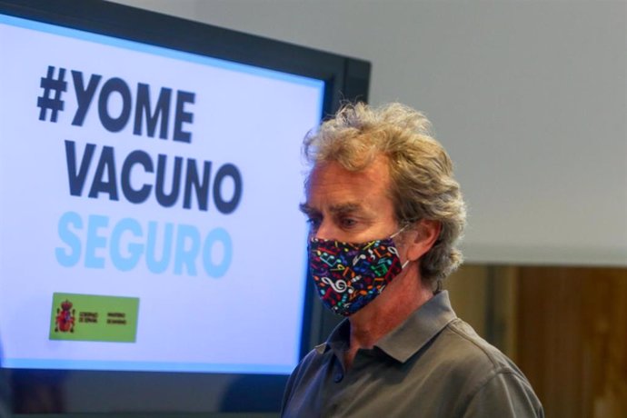 El director del Centro de Coordinación de Alertas y Emergencias Sanitarias, Fernando Simón, durante una rueda de prensa para informar sobre la pandemia de Covid-19, a 12 de julio de 2021, en el Ministerio de Sanidad, Madrid, (España).