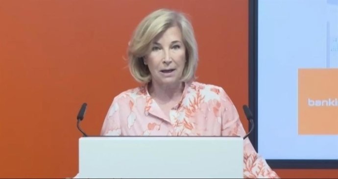 La consejera delegada de Bankinter, María Dolores Dancausa, en la presentación de resultados del primer semestre de 2021