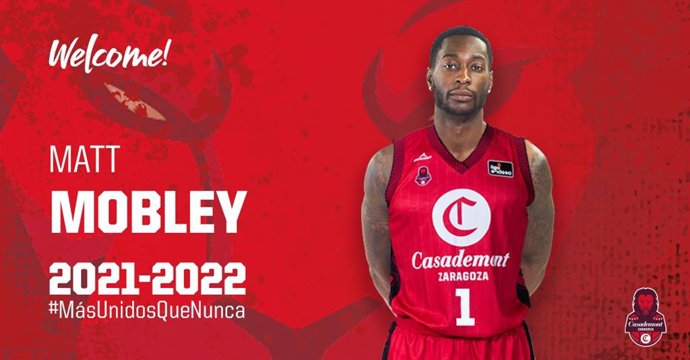 El nuevo jugador del Casademont Zaragoza, el escolta estadounidense Matt Mobley, que firma para la temporada 2021/22
