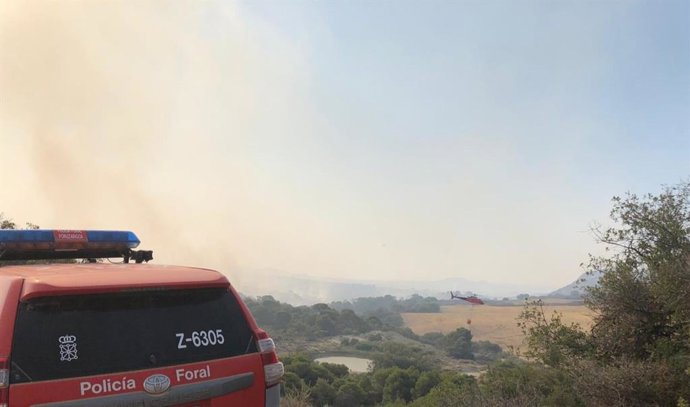 Incendio forestal Reserva Natural Vedado de Eguaras,  en Valtierra.