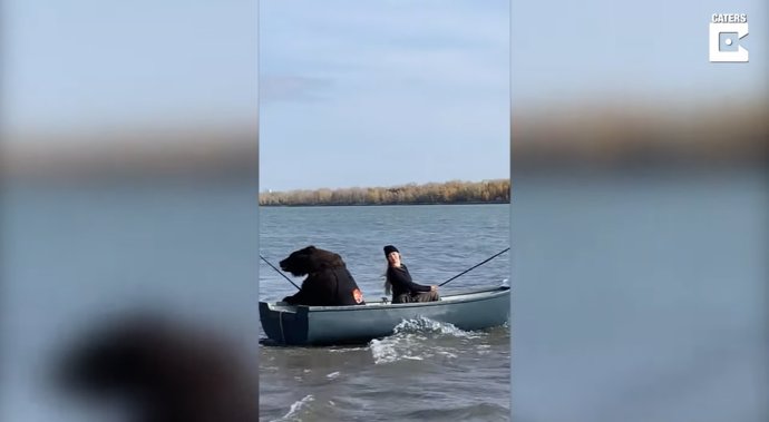 Mientras tanto en Rusia: Un oso pardo y su dueña se van de pesca para compartir tiempo de calidad