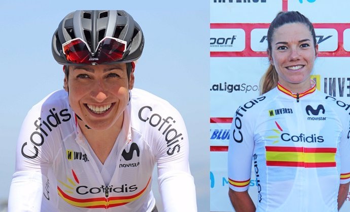 Las ciclistas españolas Mavi García y Ane Santesteban, participantes en los Juegos Olímpicos de Tokyo 2020 en la prueba femenina en línea