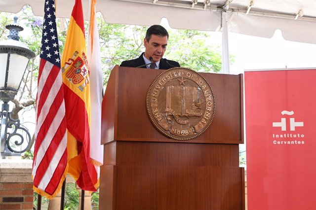 El presidente del Gobierno, Pedro Sánchez, en la UCLA