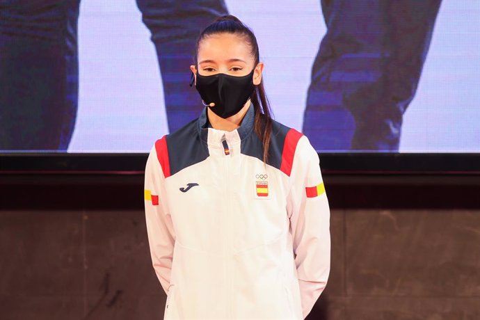 Archivo - Adriana Cerezo, taekwondist of Spain during the official presentation of the Spanish Olympic Team kit for the Tokyo 2020 Olympic Games at Comite Olimpico espaol on Jun 1, 2021 in Madrid, Spain.