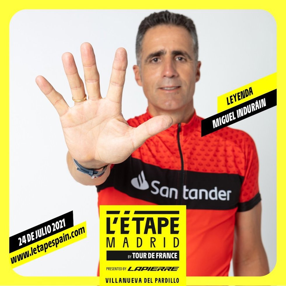Indurain disputará L'Etape Madrid el 24 de julio en Villanueva del Pardillo.