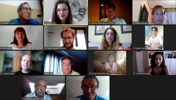 Reunión telemática de las diputadas provinciales de Ciudadanos en Valladolid con alcaldes y concejales del partido.