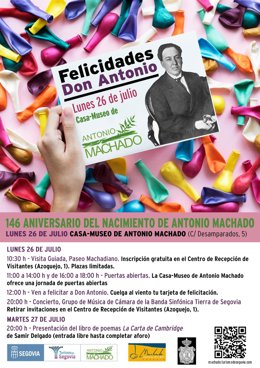 Cartel de felicitación a Antonio Machado.