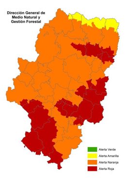 Alerta roja de peligro de incendios forestales en varios puntos de Aragón.