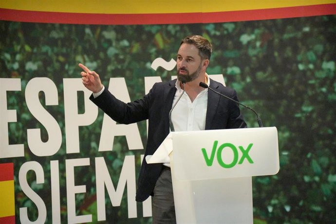 Archivo - El líder de Vox Santiago Abascal, en el acto de partido en Ceuta (España) a 30 de octubre de 2019
